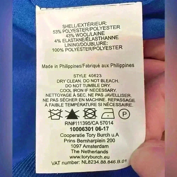 NWT Tory Burch Jane Dress Blue Dahlia Cap Sleeve Knee Length Size 10 - Picture 11 of 11